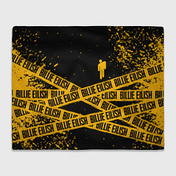 Плед флисовый BILLIE EILISH: Yellow & Black Tape, цвет: 3D-велсофт