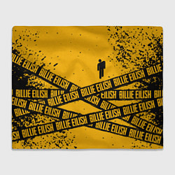 Плед флисовый BILLIE EILISH: Yellow Tape, цвет: 3D-велсофт