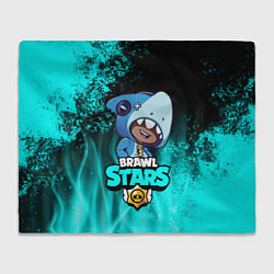 Плед флисовый Brawl Stars LEON SHARK, цвет: 3D-велсофт