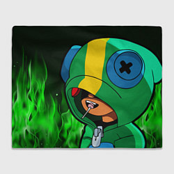 Плед флисовый Brawl Stars LEON, цвет: 3D-велсофт