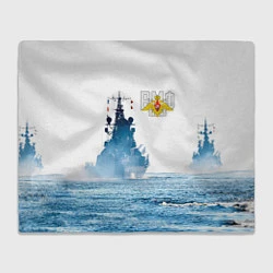 Плед флисовый ВМФ, цвет: 3D-велсофт