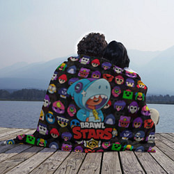 Плед флисовый BRAWL STARS LEON SHARK, цвет: 3D-велсофт — фото 2