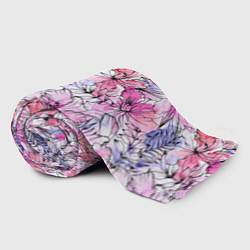 Плед флисовый Акварельные цветы, цвет: 3D-велсофт — фото 2