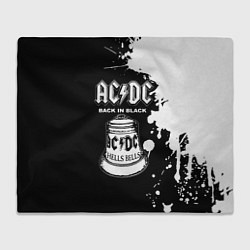 Плед флисовый ACDC Back in Black, цвет: 3D-велсофт