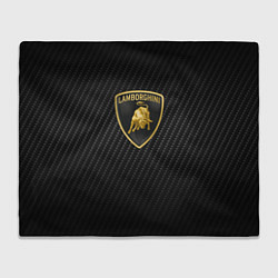 Плед флисовый Lamborghini logo n carbone, цвет: 3D-велсофт