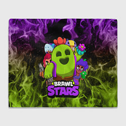 Плед флисовый BRAWL STARS SPIKE, цвет: 3D-велсофт