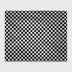 Плед флисовый Шахматка мелкая, цвет: 3D-велсофт