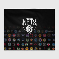 Плед флисовый Brooklyn Nets 1, цвет: 3D-велсофт