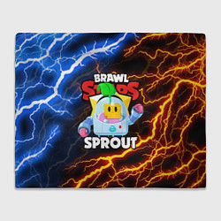 Плед флисовый BRAWL STARS SPROUT, цвет: 3D-велсофт