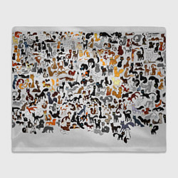 Плед флисовый Котики, цвет: 3D-велсофт