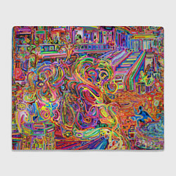 Плед флисовый НЕОНОВЫЕ ЛИНИИ АБСТРАКЦИЯ, цвет: 3D-велсофт
