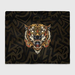 Плед флисовый Тигровый стимпанк Tiger, цвет: 3D-велсофт