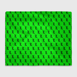 Плед флисовый Эл паттерн зеленый, цвет: 3D-велсофт