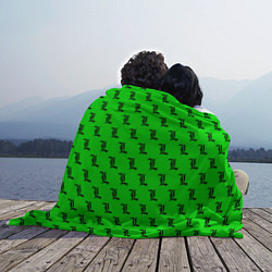 Плед флисовый Эл паттерн зеленый, цвет: 3D-велсофт — фото 2