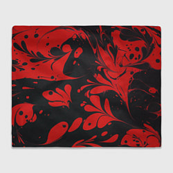 Плед флисовый Красный Мрамор, цвет: 3D-велсофт
