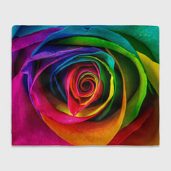 Плед флисовый Роза, лепестки, разноцветный,, цвет: 3D-велсофт