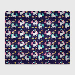 Плед флисовый Unicorn pattern, цвет: 3D-велсофт