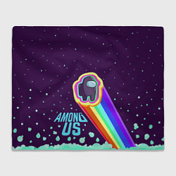 Плед флисовый AMONG US neon rainbow, цвет: 3D-велсофт