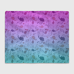 Плед флисовый Котики в полете, цвет: 3D-велсофт