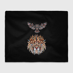 Плед флисовый Лев и Сова, цвет: 3D-велсофт
