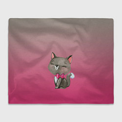 Плед флисовый Кошечка с бантиком, цвет: 3D-велсофт