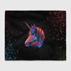 Плед флисовый ЕДИНОРОГ UNICORN RAINBOW, цвет: 3D-велсофт