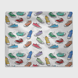 Плед флисовый Кеды Sneakers, цвет: 3D-велсофт