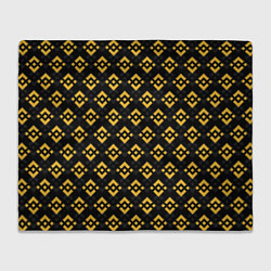 Плед флисовый ЭМБЛЕМА БИНАНС ПАТТЕРН BINANCE, цвет: 3D-велсофт