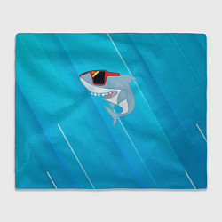 Плед флисовый Акула в очках, цвет: 3D-велсофт