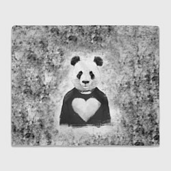 Плед флисовый Панда Любовь Сердце Меланж, цвет: 3D-велсофт