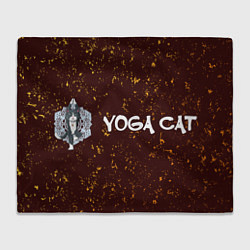 Плед флисовый Кошачья Йога - Гранж, цвет: 3D-велсофт