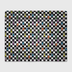Плед флисовый Яркая шахматная доска, цвет: 3D-велсофт
