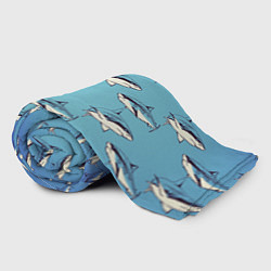 Плед флисовый Акулы Паттерн, цвет: 3D-велсофт — фото 2