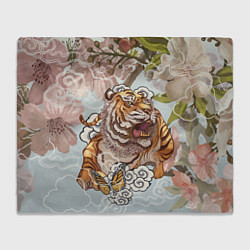Плед флисовый Тигр в облаках, цвет: 3D-велсофт