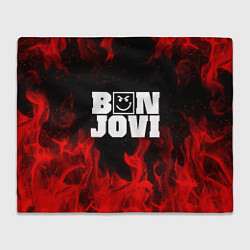 Плед флисовый BON JOVI HAVE A NICE DAY FIRE ОГОНЬ, цвет: 3D-велсофт