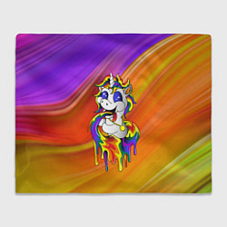 Плед флисовый Единорог Unicorn Rainbow Z, цвет: 3D-велсофт