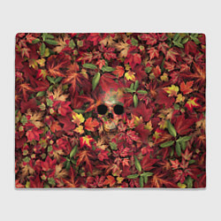 Плед флисовый Осенний череп, цвет: 3D-велсофт