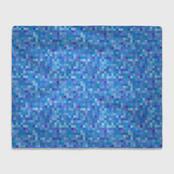 Плед флисовый Голубая пиксель абстракция, цвет: 3D-велсофт