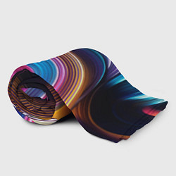 Плед флисовый Цветные неоновые волны, цвет: 3D-велсофт — фото 2