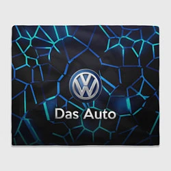 Плед флисовый Volkswagen слоган Das Auto, цвет: 3D-велсофт