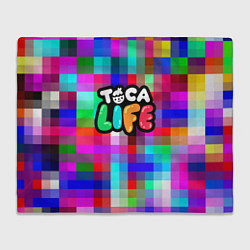Плед флисовый Toca Life: Pixels, цвет: 3D-велсофт