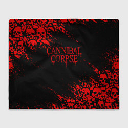 Плед флисовый CANNIBAL CORPSE КРАСНЫЕ ЧЕРЕПА, цвет: 3D-велсофт