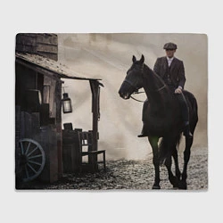 Плед флисовый Томас Шелби на коне, цвет: 3D-велсофт
