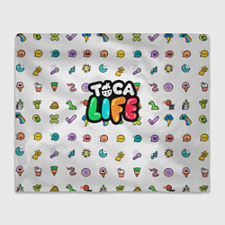 Плед флисовый Логотип Toca Boca Тока Бока, цвет: 3D-велсофт