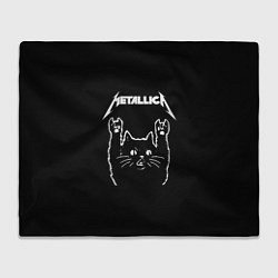 Плед флисовый Meowtallica, цвет: 3D-велсофт