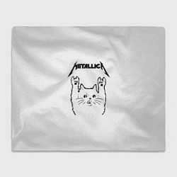 Плед флисовый Metallica Meowtallica, цвет: 3D-велсофт