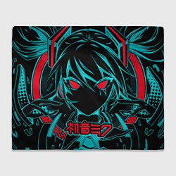 Плед флисовый Мику Хацунэ Hatsune Miku, цвет: 3D-велсофт