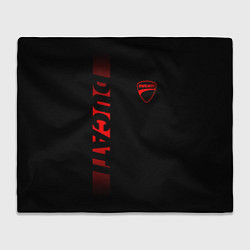 Плед флисовый DUCATI BLACK RED LINE, цвет: 3D-велсофт