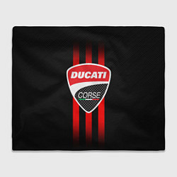 Плед флисовый DUCATI CARBON LOGO ITALY CONCERN, цвет: 3D-велсофт