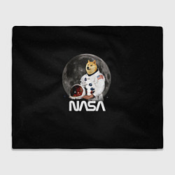 Плед флисовый Доги Космонавт Мем Наса Doge, цвет: 3D-велсофт